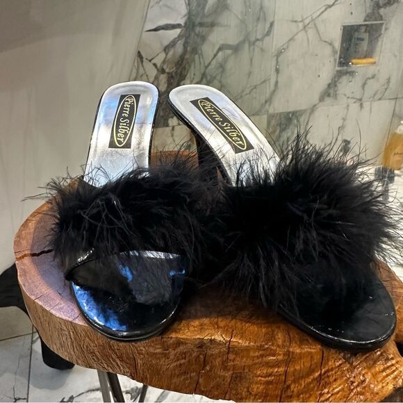 Pierre Silber | 11 | feather detailed slipper heels. - Picture 1 of 5